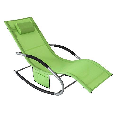 Espreguiçadeira SOBUY OGS28-GR (Cinzento - Aço - 195x72.5x111 cm) sobuy - Móveis de exterior - 150 kg, aço, tecido poliéster, cinzento
