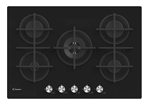 Placa de Gás CANDY CVG74WPB (Gás Natural - 75 cm - Preto) Candy - Cooktops - gás natural, 75 cm, preto