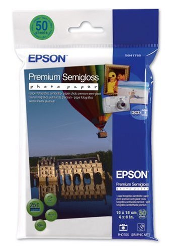 Papel Fotográfico EPSON Premium Semigloss Photo Paper, 100x150mm, 251g/m², 50 Folhas Epson - Papel de impressora e copiadora - 251g/m², 100x150mm, semigloss, 50 folhas
