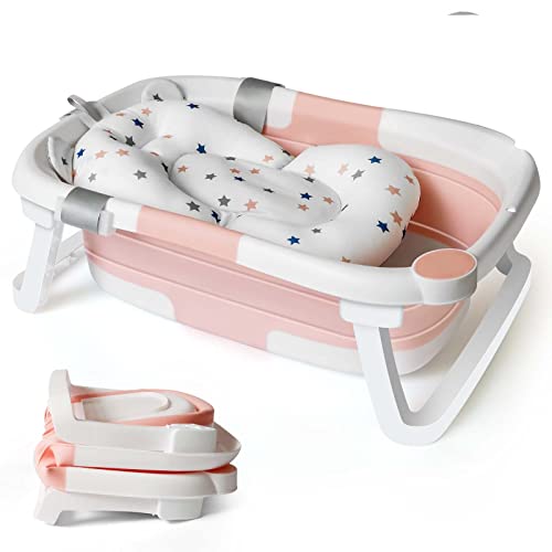 Banheira para Bebé PORTALUGAR 2 em 1 com Suporte de Viagem (Rosa) Adoraland - Móveis para bebês e crianças pequenas - suporte viagem, rosa, 2 em 1