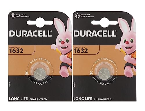 Pilhas DURACELL CR1632 (2 unidades - Pilha descartável) Duracell - Baterias - alcalino, CR1632, 3V, 1550mAh
