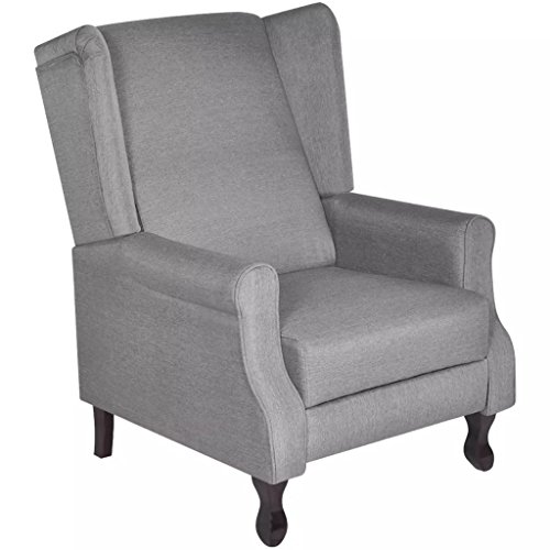 Poltrona TECIDO CLÁSSICA (Cinzento - Espuma) vidaXL - Poltronas, poltronas reclináveis e poltronas-cama - poltron, tecido, clássica, cinzento, espuma