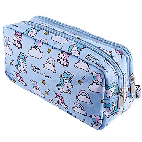 Estojo de Lápis Siquk 3 Bolsas Dobles com Espaço Grande SIQUK - Estojos para canetas e lápis - estógio, lápis, bolsas duplas, espaço grande, fecho de correr, alça