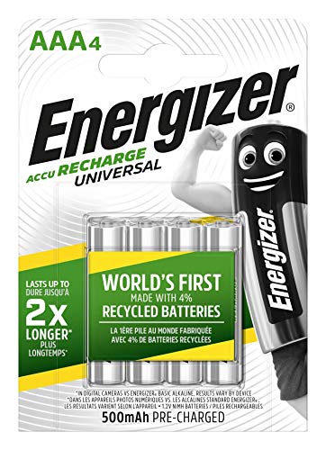 Pilha Recarregável ENERGIZER E301375700 (Micro-1.2V - 500mAh) Energizer - Baterias de uso geral - micro-1.2v, 500mah, universal