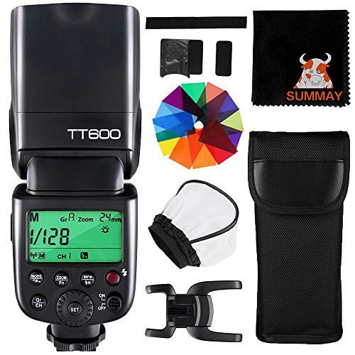 Flash de estúdio GODOX TT600 (NG: 60 - Controlo: TTL) GODOX - Flashes de câmera - flash estúdio, godox tt600, 60W, botão flash, botão zoom, adaptador cinto