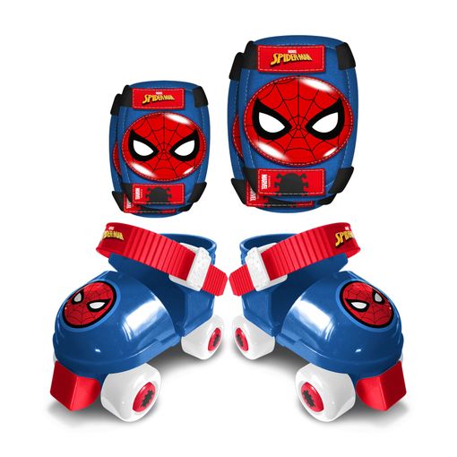 Conjunto de Patins SPIDER-MAN com Cuidados (Idade Mínima Recomendada: 3 anos) Disney - Equipamento de proteção individual (epi) - ajustáveis, proteção, joelhos, cotovelos