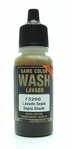 Tinta de Água Vallejo Game Color Wash Brown Vallejo - Tinta, tinta de arte e esmalte - tinta, água, vallejo, game color wash brown, modelismo
