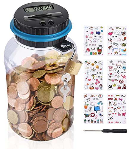 Caixa Registradora BIRSHES 1.8L (Branco - 14x10.5x7cm) Birshe - Porquinhos mealheiros e cofrinhos - 1.8l, contador, tampa chaveada, compartimento