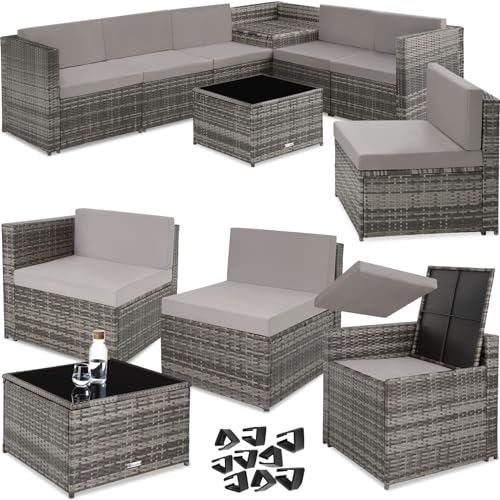Conjunto de Jardim TECTAKE (Cinzento - Aço - 53x53x81 cm) TecTake - Móveis de exterior - cinzento, aço, 53x53x81 cm
