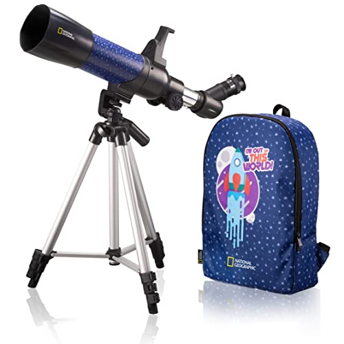 Telescopio NATIONAL GEOGRAPHIC 70/400 AZ National Geographic - Telescópios - telescópio refractor, 70 mm tubo óptico, 400 mm distância focal, três oculares, espejo Zenith, lente barlow, tripé alumínio