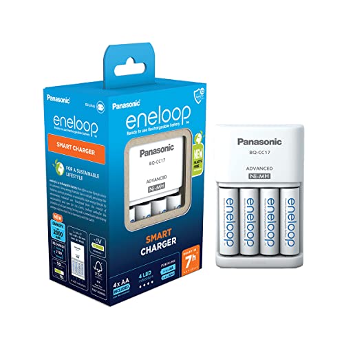 Carregador de Baterias ENELoop Smart Carregador ENELOOP - Carregadores de bateria de uso geral - eneloop, indicador LED, 4 pilhas, segurança