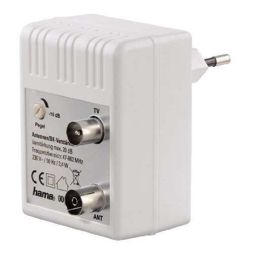 Amplificador de sinal de TV HAMA 00122498 | Branco (Acessório Imagem e Som) Hama - Divisores e comutadores de áudio e vídeo - coaxial, branco, 15m, com fios
