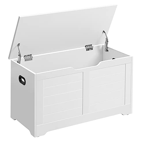 Banco de Arrumação VASAGLE Puff (Branco - Metal - 40x80x46cm) VASAGLE - Sofás - branco, metal, 40x80x46cm