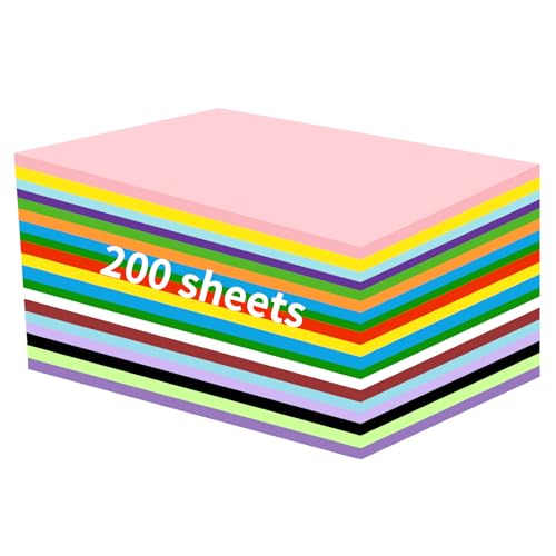 Papel de Colorido A4 200 Folhas (Recondicionado Como Novo) CRESZZLE - Papel de arte e artesanato - a4, 200 folhas, recondicionado