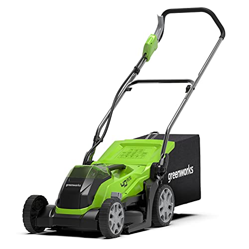 Corta-Relvas GREENWORKS G40LM35 (Autonomia: 60 min - 400 m2) GREENWORKS - Baterias - autonomia, 400 m2, 35 cm, regulador