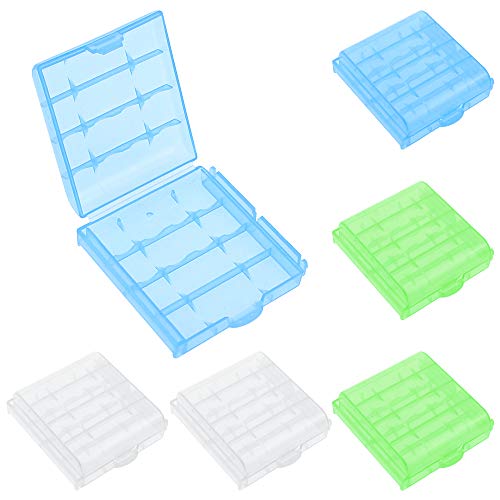 Caixa de Armazenamento de Bateria DXLing 6 Peças PhixB - Recipientes de armazenamento doméstico - plástico, azul, verde, transparente