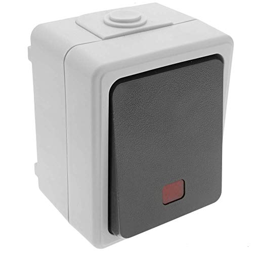 Base de superfície estancas 10A 250V com interruptor comutador led BEMATIK.COM - Interruptores elétricos - estanca, interruptor, led, ip54