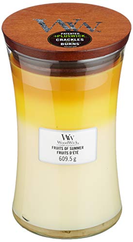 Velas Yankee Candle Outro | Bege, Azul, Castanho Woodwick - Velas - cera perfumada, 130 horas, madeira maciça, frasco de vidro