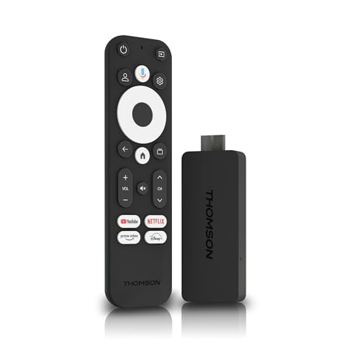 Dispositivo de streaming THOMSON STREAMING STICK 140G StreamView GmbH - Áudio - comando por voz, hdmi, wi-fi, bluetooth, android 7.1