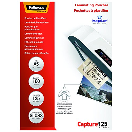 Bolsas de Plastificação FELLOWES 5307302 (100 unidade) Fellowes - Filme de laminação, pochetes e folhas - bolsas, plastificação, fellowes, 100 unidade, 125 micras, etiqueta