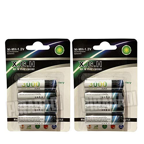 Pilha Recarregável LIONELO AA 3000mAh (8 unidades) PIRABADI - Baterias - 3000mAh, 1.2V, aa