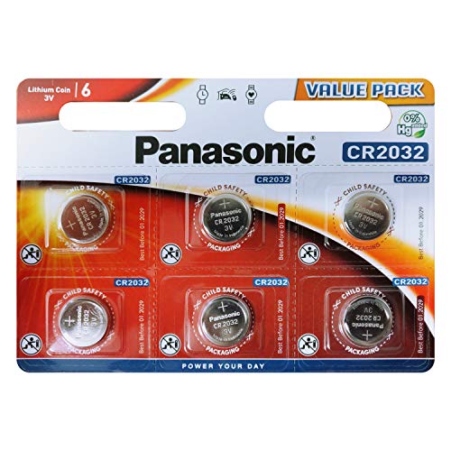 Pilhas PANASONIC CR2032 (6 unidades - Button) Panasonic - Baterias - litio, cr2032, 3V, 230mah