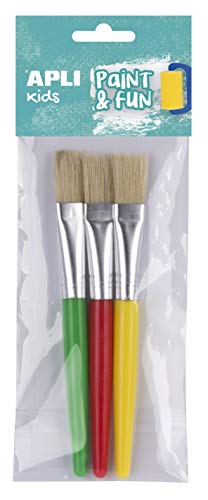 Conjunto de 3 Pincéis Apli Kids Jumbo - Azul, Vermelho e Amarelo Apli kids - Ferramentas de medição e marcação de artesanato - pintura, infantil, 3 pincéis, asas