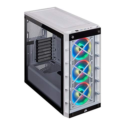 Caixa PC CORSAIR iCUE 4000X RGB Mesh (ATX Mid Tower - Branco) Corsair - Componentes de computador - atx mid tower, branco, rgb mesh