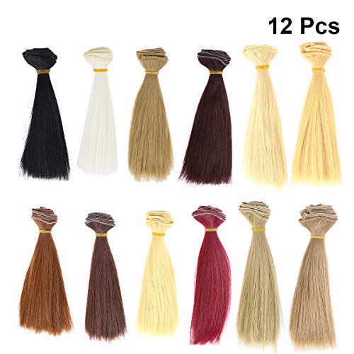 Supvox 12Pcs Extensão de Cabelo para Bonecas SUPVOX - Acessórios para bonecas e figuras de ação - extensão, cabelo, bonecas