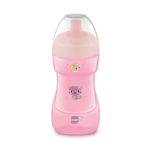 Copos de Aço Inoxidável Mam Sports Cup Rosa 330Ml MAM - Copos de transição - 330ml, plástico inox, borracha, anti-derrapante