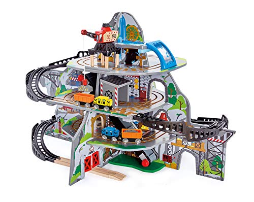 Jogo de Tabuleiro HAPE Wooden Train Set (Idade Mínima Recomendada: 3 anos) HAPE - Brinquedos - conjunto, níveis, túnel, ponte, grua