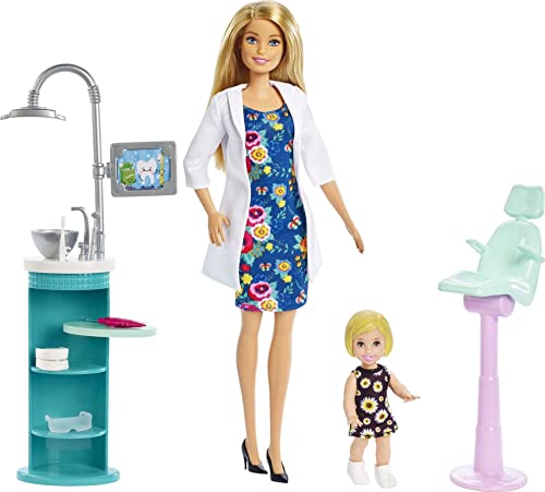 Boneca MATTEL Barbie Dentista (Idade Mínima: 3 anos) Mattel - Conjuntos de brinquedos - dentista, estetoscópio, cadeira, acessórios