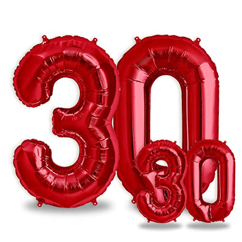 Bolsa de Balões FUNXGO Globo Número 30 Vermelho (100 cm) FUNXGO - Balões - bolsa, balões, funxgo, globo, número, vermelho