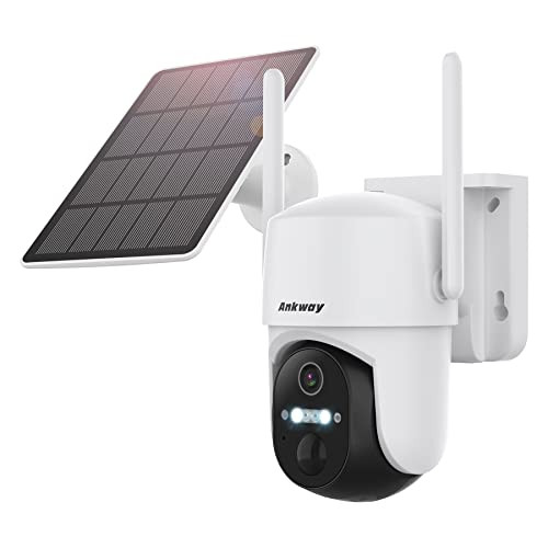 Câmara de Vigilância ANKWAY 2K Exterior Bateria Solar Ankway - Câmeras de vigilância - bateria solar, visão nocturna, visão 360º, detecção pir