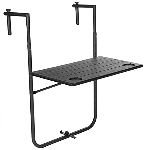 Mesa de Jardim PRIMEMATIK com Almofada (Preto - Aço - 60 x 36 x 76 cm) PrimeMatik.com - Móveis de exterior - almofada, ajustável, polipropileno, aço
