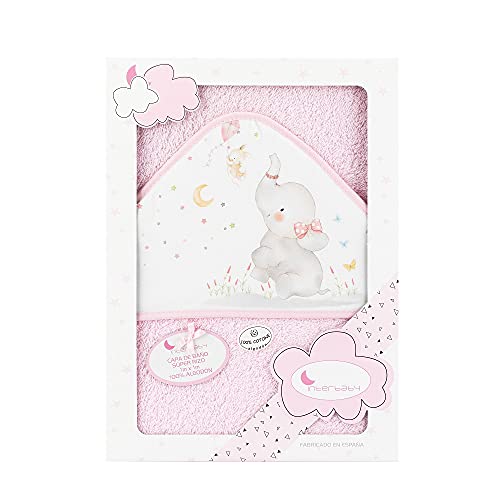 Toalha para Bebé INTERBABY Rosa (100 x 100 cm) Interbaby - Toalhas de banho e panos de limpeza - bebé, rosa, 100x100 cm