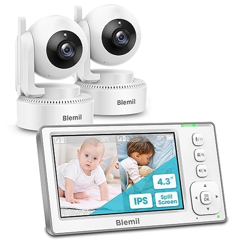 Monitor Blemil para Bebés com Ecrã Dividido 4.3 Blemil - Câmeras de vigilância - 4.3 polegadas, câmara dupla, zoom, 29 horas