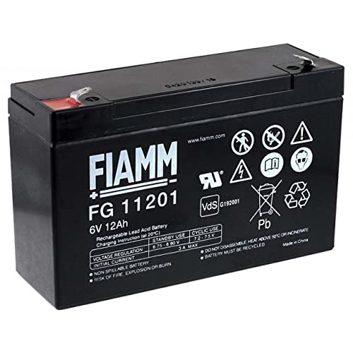Bateria Fiamm FG11201 | Amarelo (Electricidade e Domótica) FIAMM - Baterias - sealed lead acid, AGM, 12 Ah, 6 V
