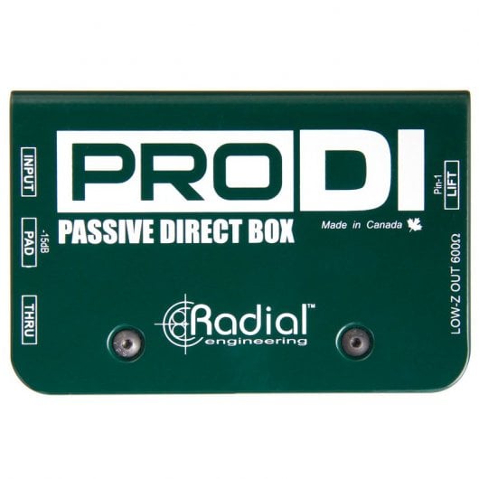 Pre-amplificador RADIAL PRO DI em Preto e Cinzento Radial - Áudio - pre-amplificador, passivo, alto desempenho, entrada xlr