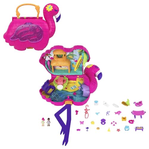 Conjunto de Jogo de Mesa HASBRO Pocket Festa (Idade Mínima Recomendada: 4 anos) Polly Pocket - Brinquedos - 25 acessórios, cenário tropical, 4 anos