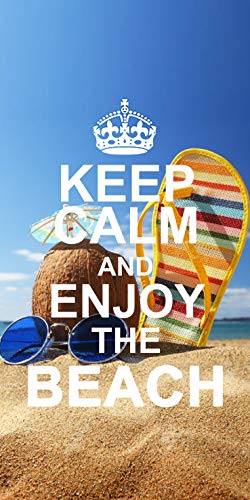 Toalha de Praia MIRACLE HOME Keep Calm (Azul - 95x175cm) Miracle Home - Toalhas de praia - microfibra, super absorvente, resistente à água, poliéster