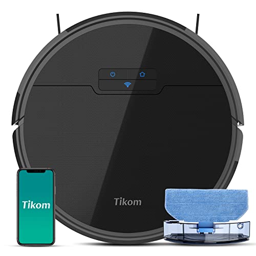 Aspirador Robô TIKOM G8000 (Autonomia: 150 min) Tikom - Aspiradores - autonomia 150 min, 450 ml pó, 2700 pa sucção, 2 em 1