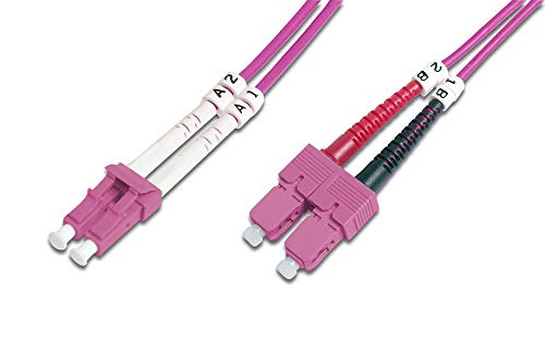 cabo de fibra ótica Digitus 2m OM4 LC / SC Turquesa Digitus - Cabos de rede - 2 m, lc, sc, OM4, turquesa