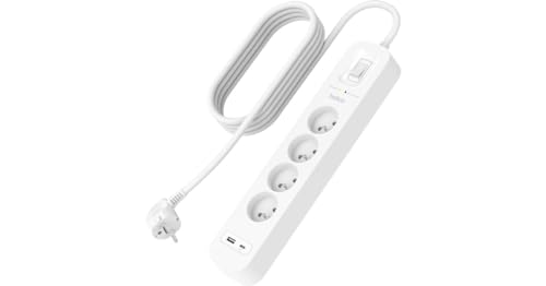 Belkin SRB001CA2M estabilizador de corrente 3 tomada(s) CA 1,5 m Branco Belkin - Filtros de linha e supressores de surtos - 3 tomadas, ca 1,5m, usb 1, plástico