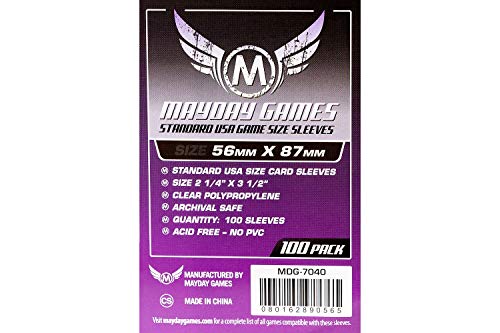 Bolsa para Cartões LISO PACK 56X87mm (100 un) Mayday Games - Protetores de folhas - 100 unidades, polipropileno, transparente, 56x87mm