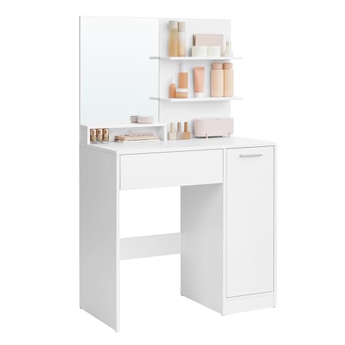 Tampo de Secretária VASAGLE RDT119W01 (Branco) VASAGLE - Conjuntos de móveis - aglomerado, branco, 80x40x132cm