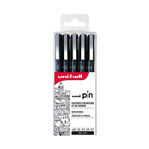 Lápis de Carvão UNI-BALL 5 Unidades (Multicor) UNI-BALL - Instrumentos de escrita e desenho - ponta ultrafina, traço fino, tinta não espirra, conjunto de 5