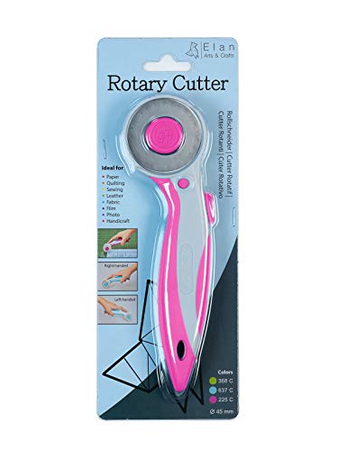 Cortador de Tecido Elan Cutter Rotatorio Tela Rosa BG Productions - Ferramentas de corte e relevo para artesanato - rotativo, tecido, rosa
