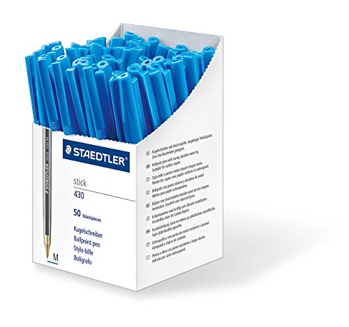 Esferográfica STAEDTLER 430 M3 Azul (Caixa de 50) Staedtler - Canetas - esferográfica, staedtler 430 m3, azul, caixa de 50, marcadores, escritório
