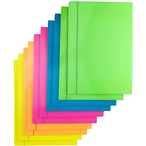 Pasta D.RECT com goma elástica e 3 abas Fluorescente (A4) Leviatan - Pastas e capas de relatório - goma elástica, 3 abas fluorescentes, a4, 5 unidades
